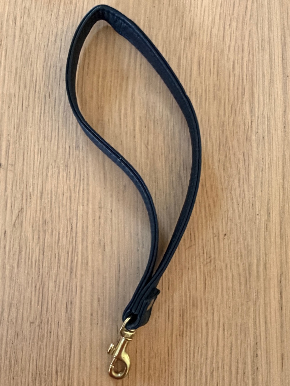 Vintage Coach Black Leather Wristlet Strap Replacement Solid Brass Clasp 9455
